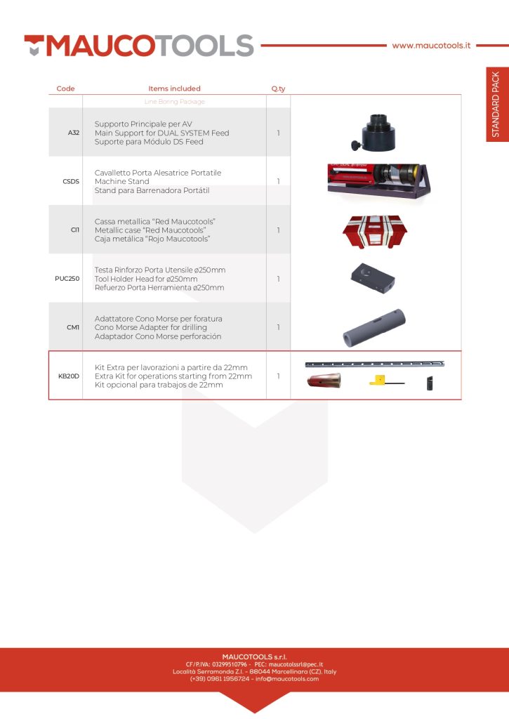 Line Boring Machine 250 Spesifikasi Mauco Tools 