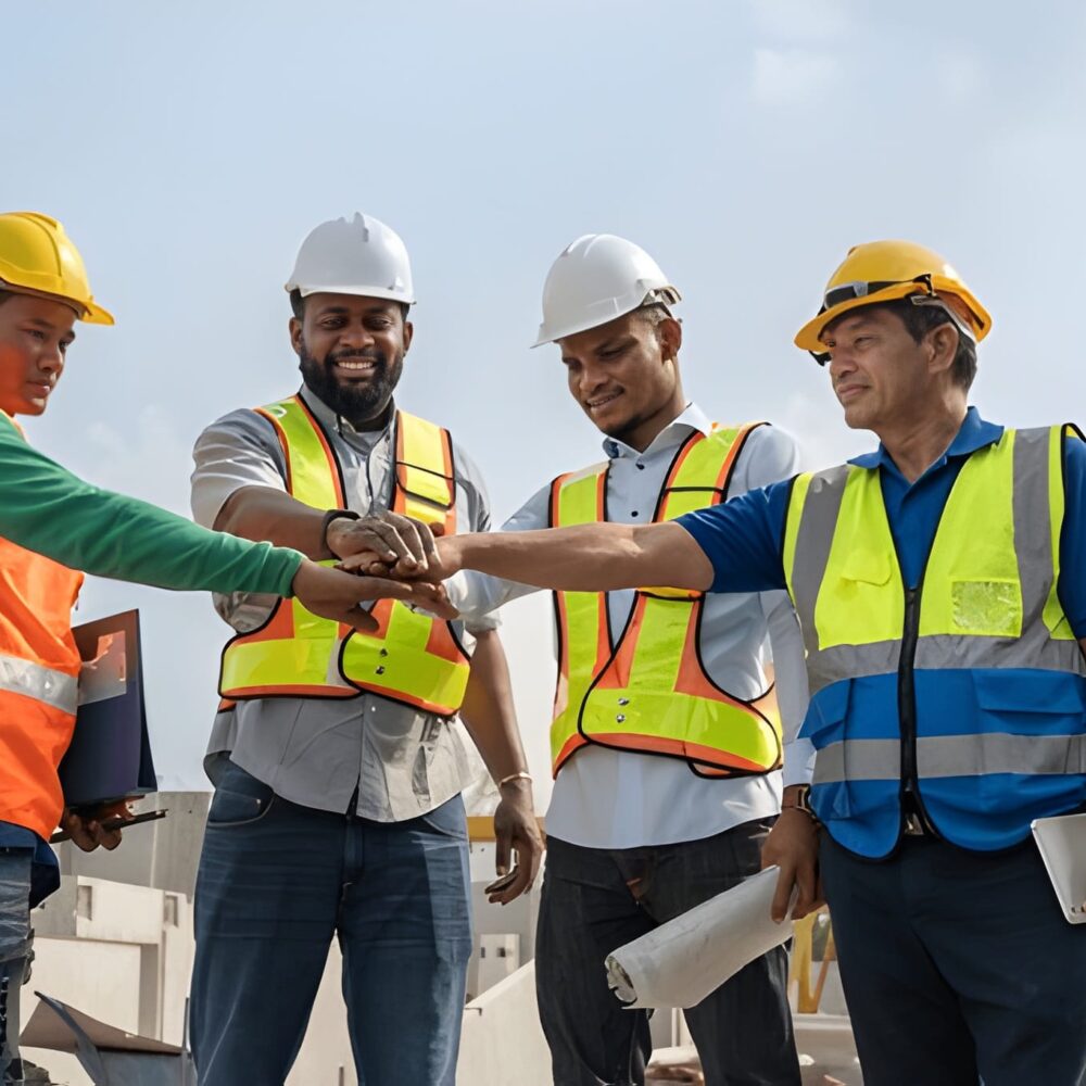 Engineer meeting industrial blueprint discussion (1)